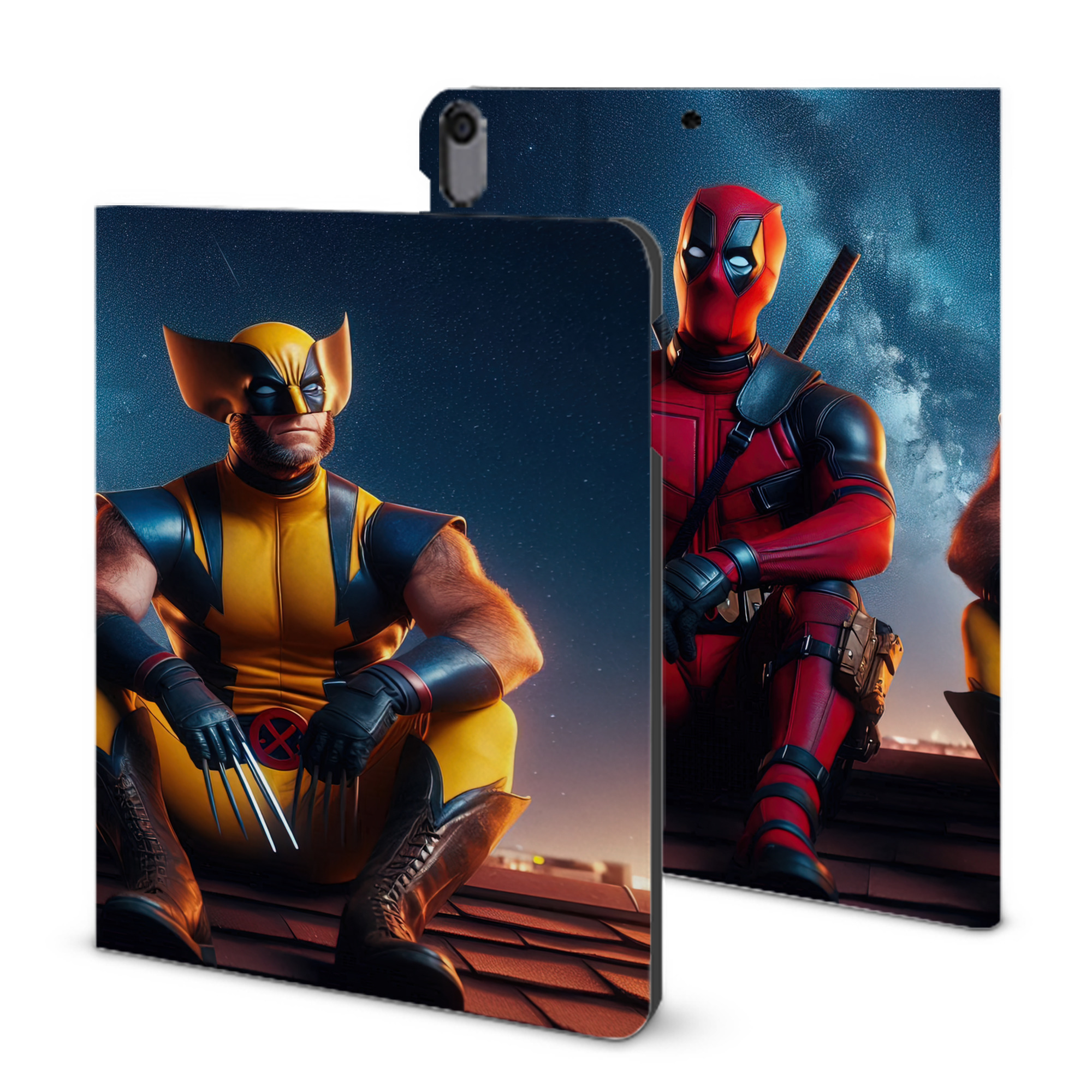 （画像用） Deadpool デッドプール IPad ケース ブック型 PUレザー TPU 耐衝撃 軽量 薄型 ペン収納なし 全面保護 IPad 各モデル対応